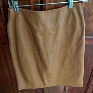 Valerie Stevens Tan Pencil Skirt Knee-Length Work. Genuine Lamb Leather